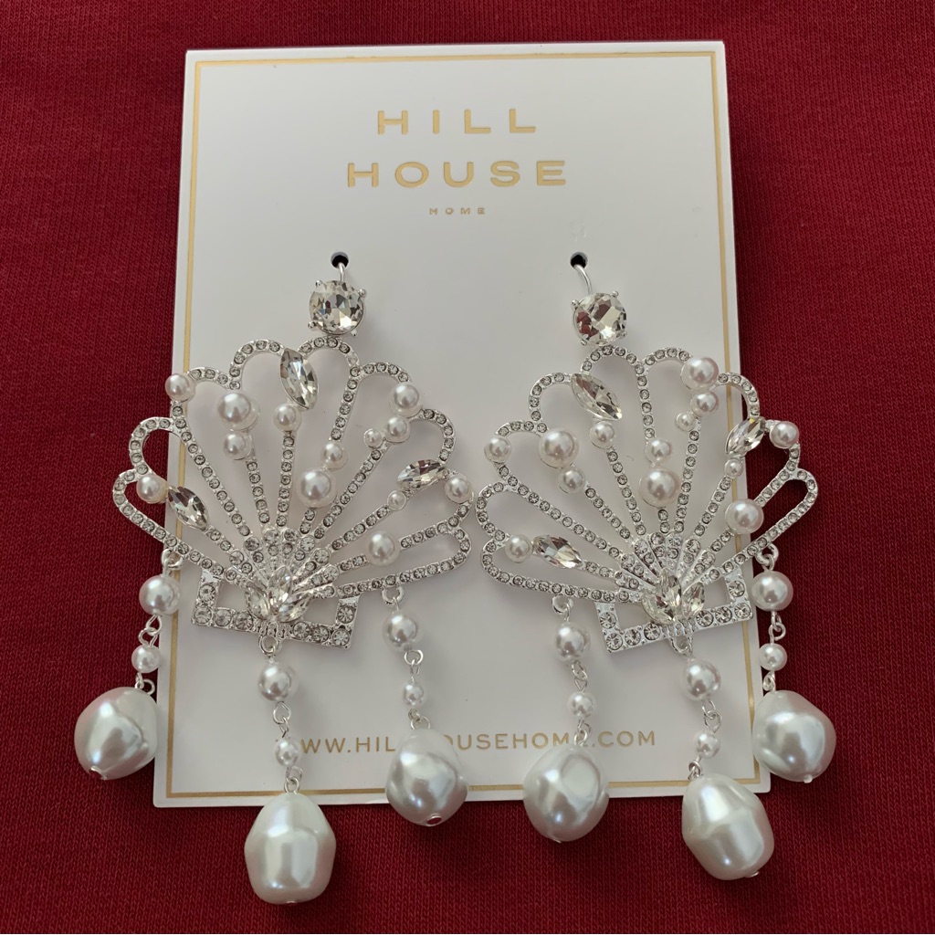 Hill House Seashell Earrings With Pearls And Rhinestones